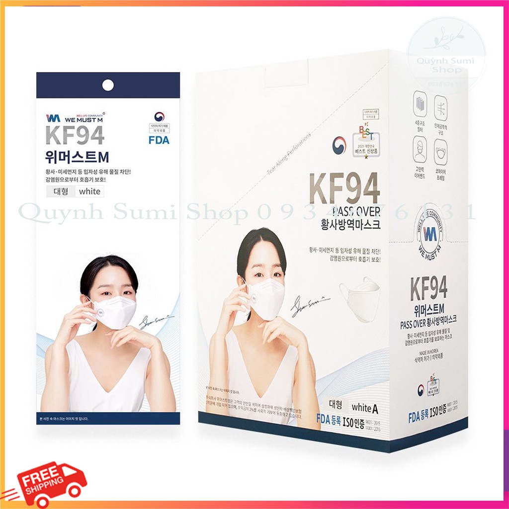 Khẩu trang 3D mask kf94 hàn quốc Shin hye sun màu trắng 1 túi 1 cái