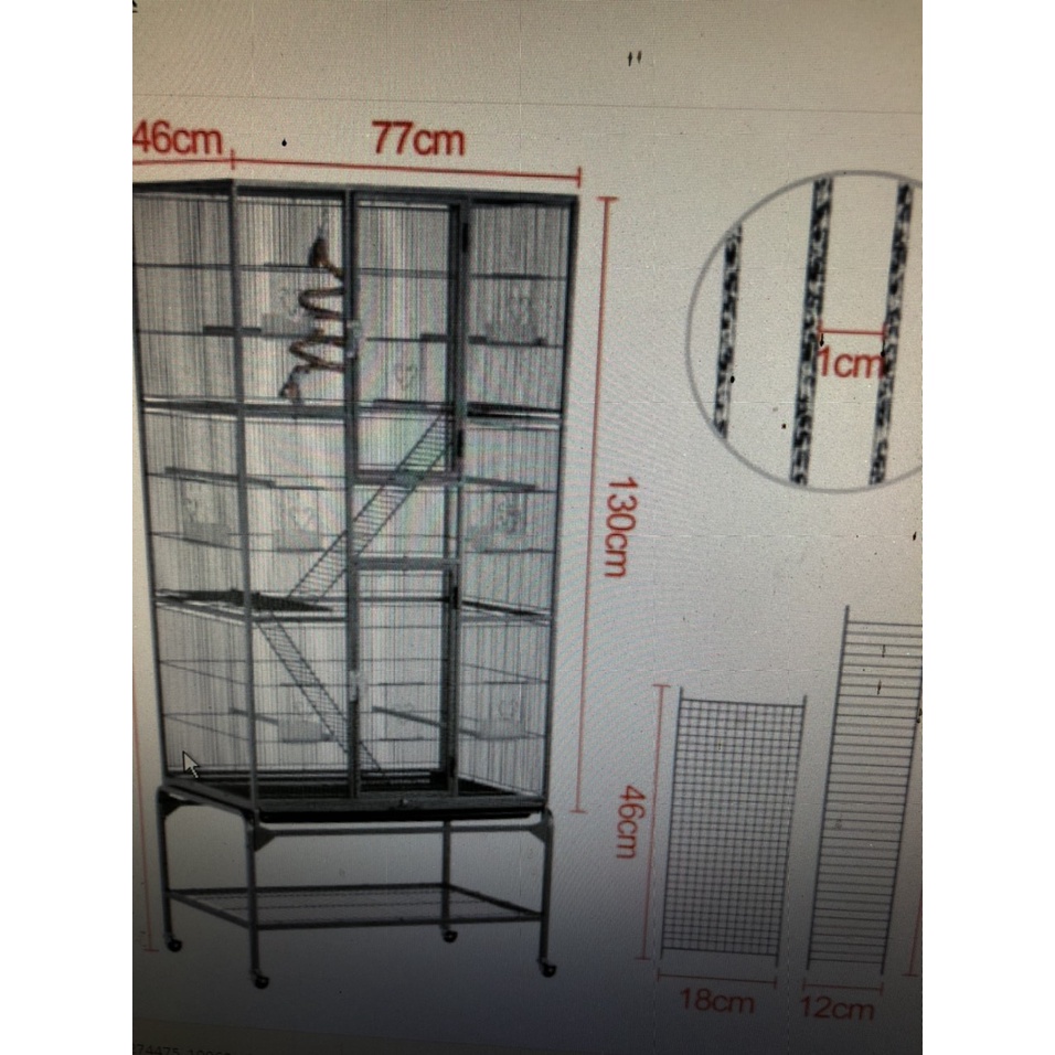 Chuồng vẹt size TO dùng cho vẹt  và finch , chà