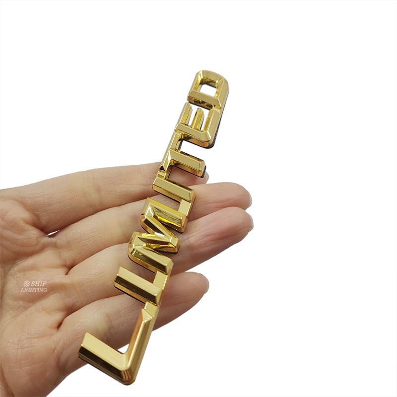 1 x Miếng Dán Logo Chữ LIMITED Màu Vàng Kim Loại Trang Trí Xe Hơi Thông Dụng