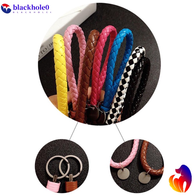Móc khóa dây da bện nhiều màu sắc