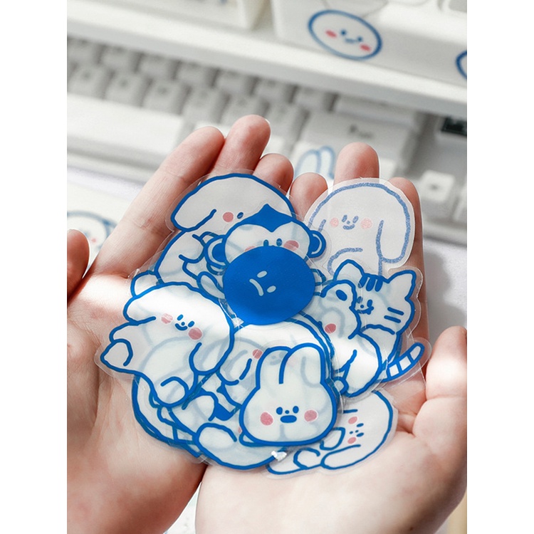 Bộ 40 miếng hình dán PET chống thấm nước họa tiết hoạt hình đơn giản trang trí sổ tay đẹp mắt DIY RYT