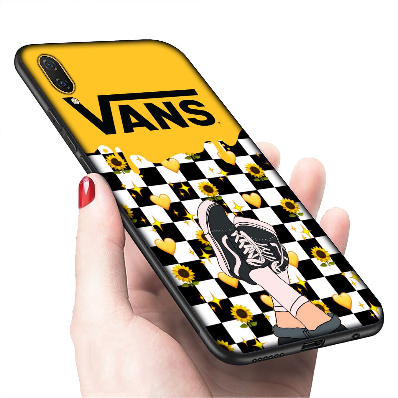 Soft Silicone iPhone 11 Pro XR X XS Max 7 8 6 6s Plus + Cover flower Logo VANS Phone Case