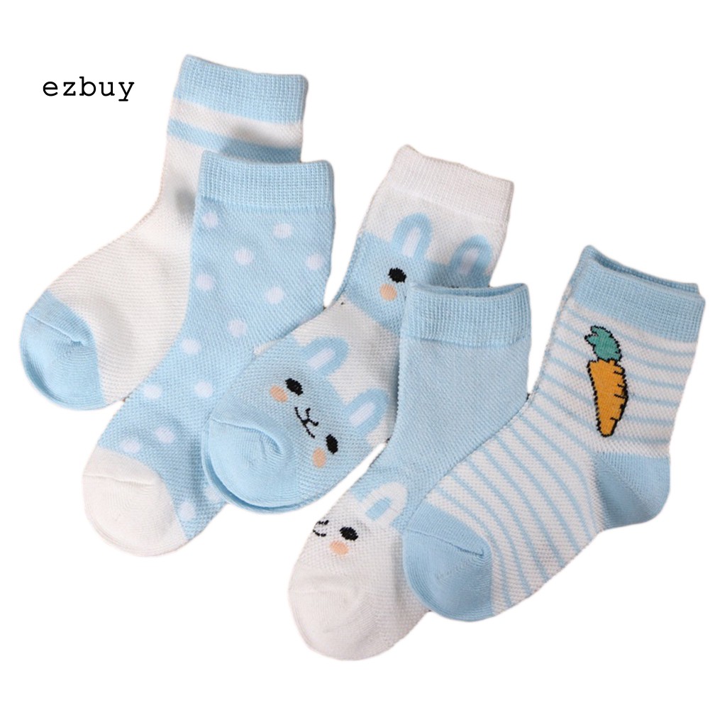 Set 5 đôi vớ vải cotton thoáng khí thoải mái sành điệu dành cho bé