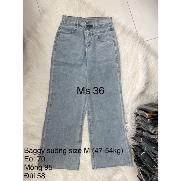 Sale Quần Baggy ống Suông lưng kiểu 2 Nút size M Ms 36