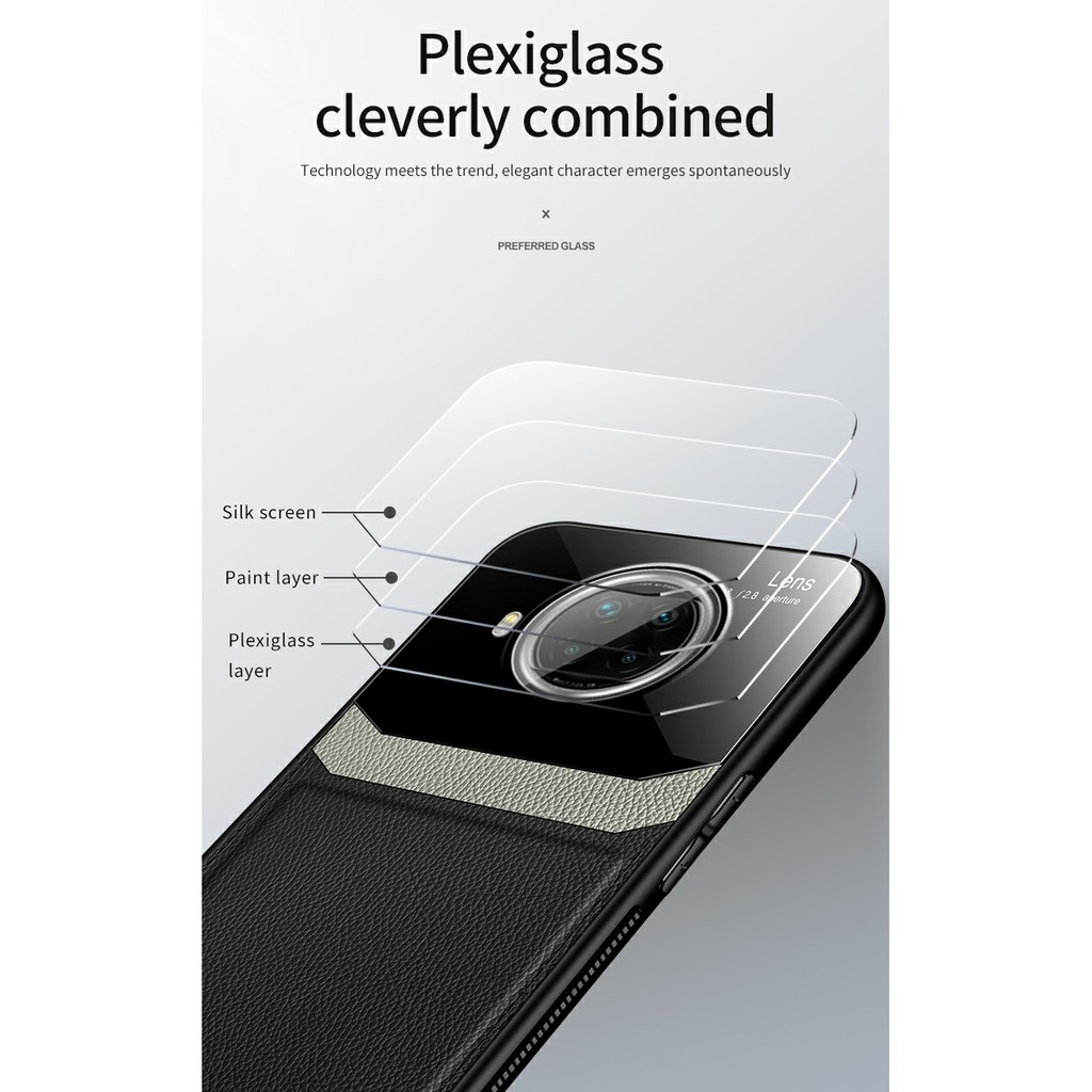 Ốp lưng DA KÍNH Rrdmi Note 9 Pro 5G / Mi 10T Lite chống sốc cao cấp