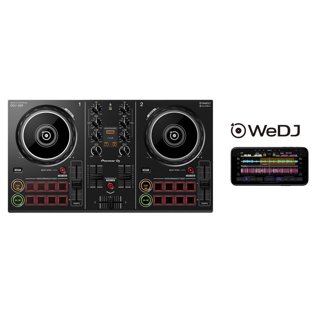 Bàn Smart DJ Controller DDJ-200 chơi được cả điện thoai và laptop  (Pioneer DJ) - Hàng Chính Hãng