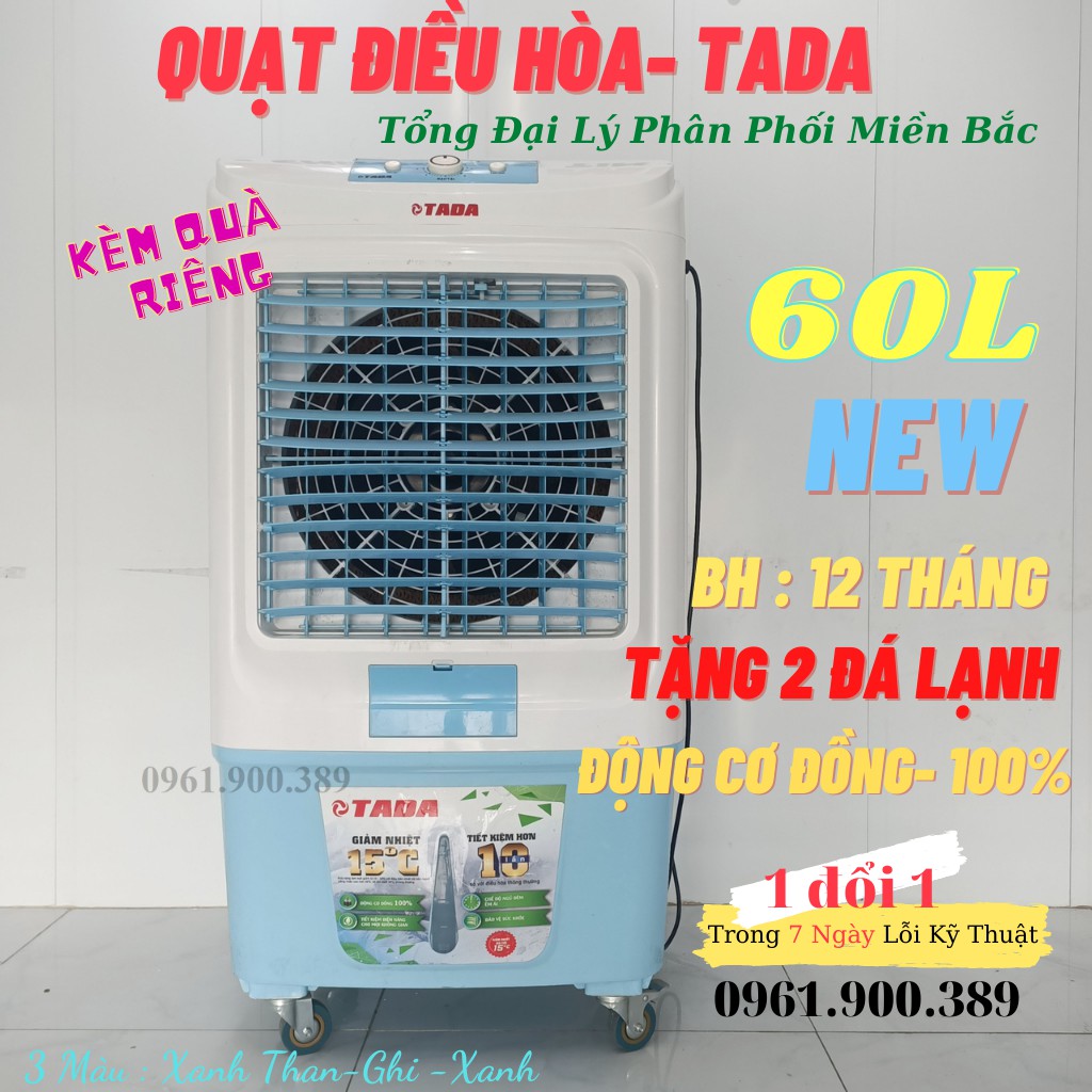 Quạt Điều Hòa Hơi Nước TADA 60L Tiết Kiệm Điện-Quạt Hơi Nước Giá Rẻ- Có Bánh Xe- Bảo Hành 12 Tháng