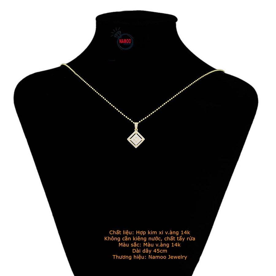 Dây Chuyền Nữ D08  Đính Đá Bền Màu Kết Hợp Dây Bi Cao Cấp Dài Dây 45cm