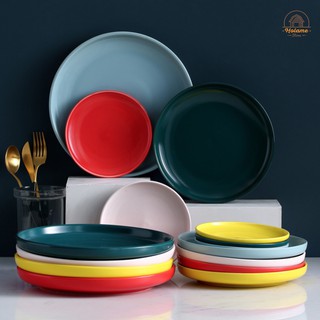 Đĩa sứ trơn Macaron cao cấp , đĩa decor chụp ảnh đơn giản tinh tế Holame