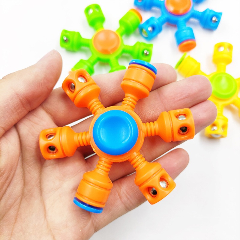 1 Bộ Con Quay Đồ Chơi Fidget Spinner ABS Với Sáu Cánh Tay Thép Cho Trẻ Mới Biết Đi