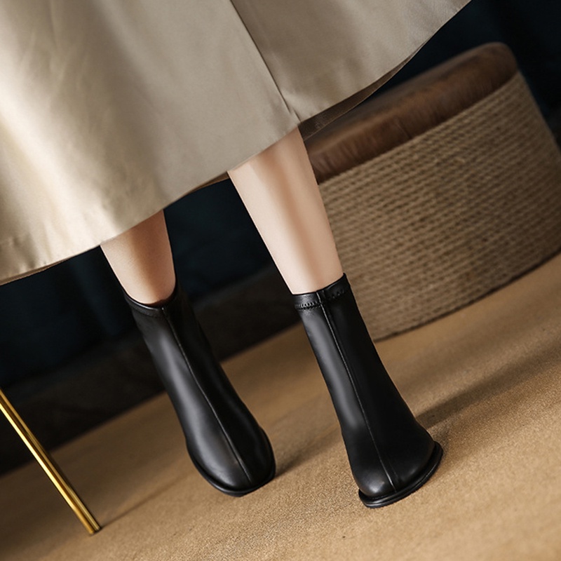 Giày bốt martin IELGY gót vừa có khóa kéo sau phong cách Hàn Quốc dành cho nữ