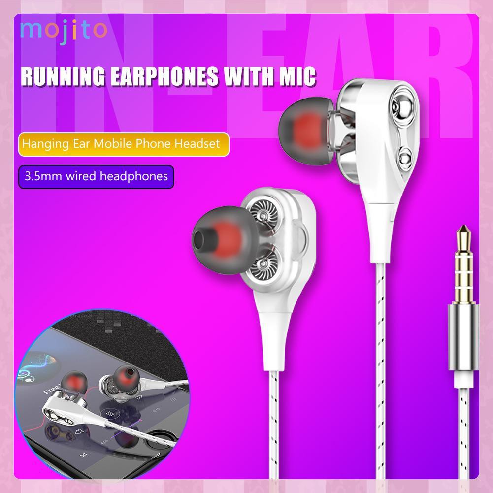 MOJITO Wired Earphone Universal 3.5mm High Bass Earbuds In-Ear Earphones with Mic