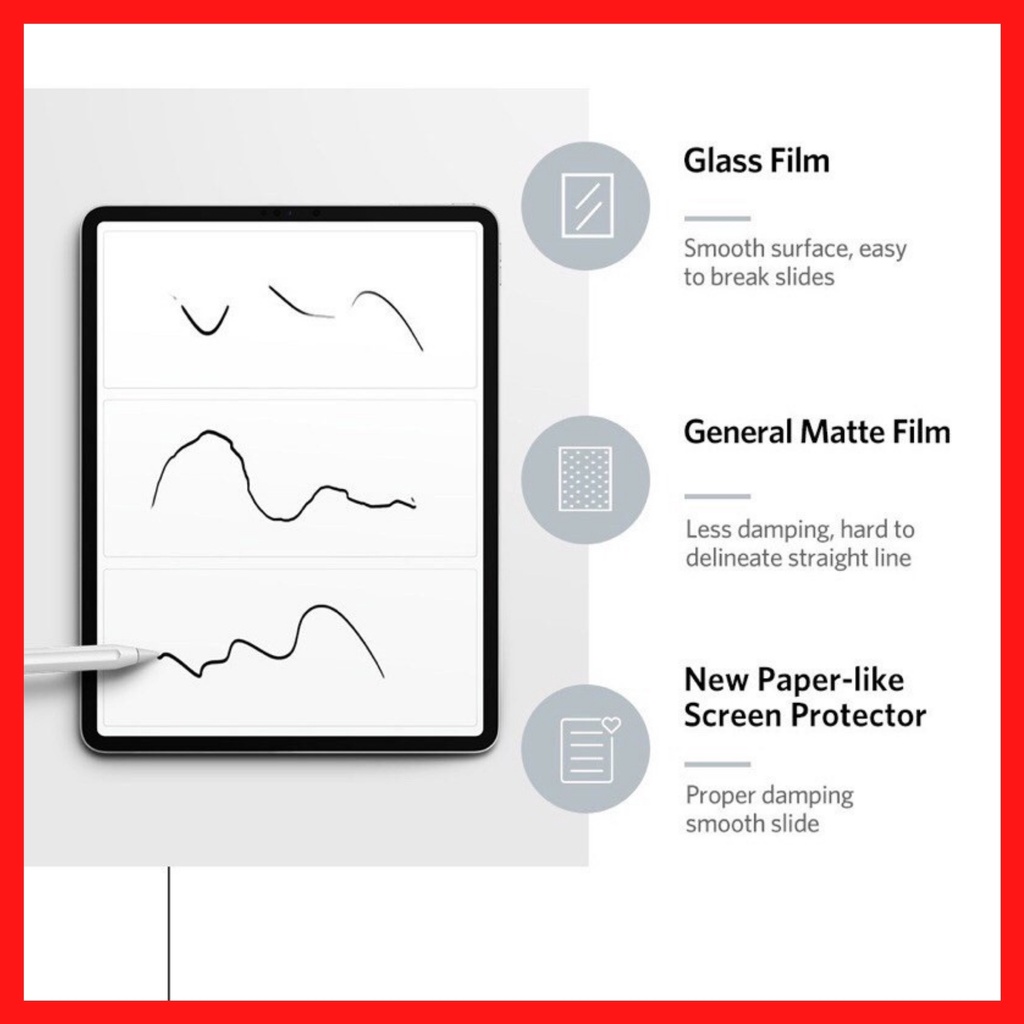 Miếng dán Paperlike IPAD PRO. Paper-like  Viết, Vẽ như trên giấy. Nhập khẩu Japan
