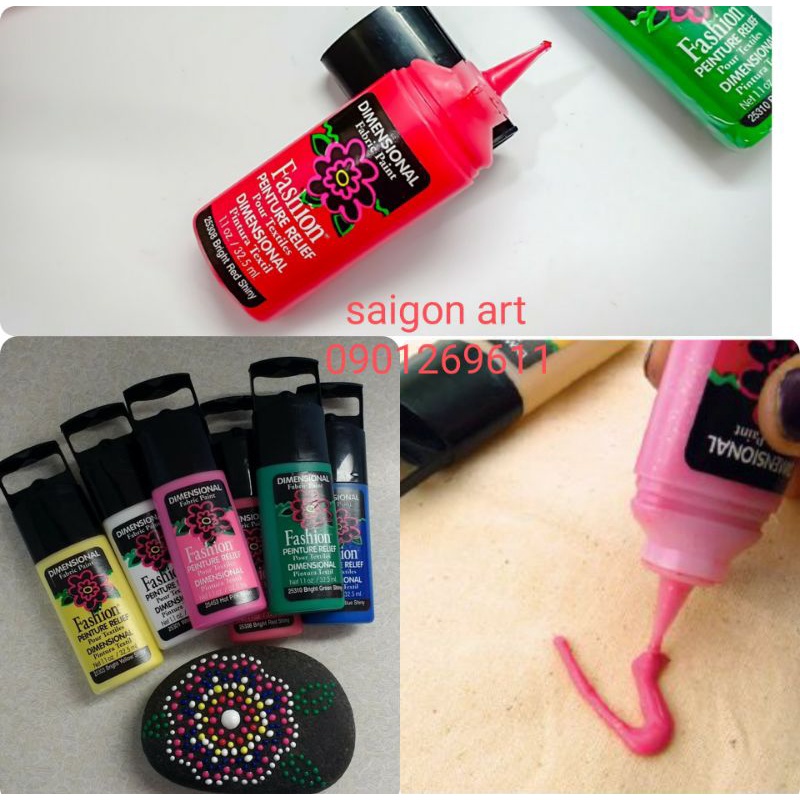 MÀU Acrylic VẼ NỔI 3D, MÀU VẼ VẢI, TRANG TRÍ CAO CẤP USA
