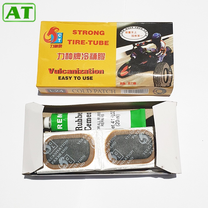 Miếng Vá Xăm  Xe Máy Xe Đạp Kèm Lọ Keo 20ml Hộp 24 Miếng