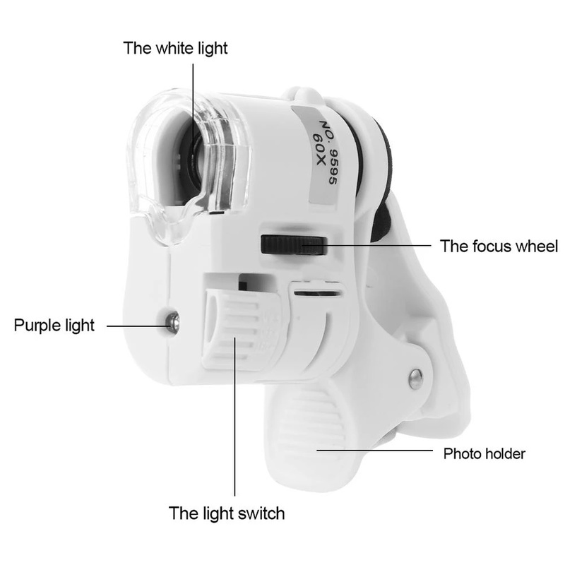 Kính Hiển Vi Mini 60X Có Đèn Led Chuyên Dụng Sửa Chữa Điện Thoại/ Trang Sức