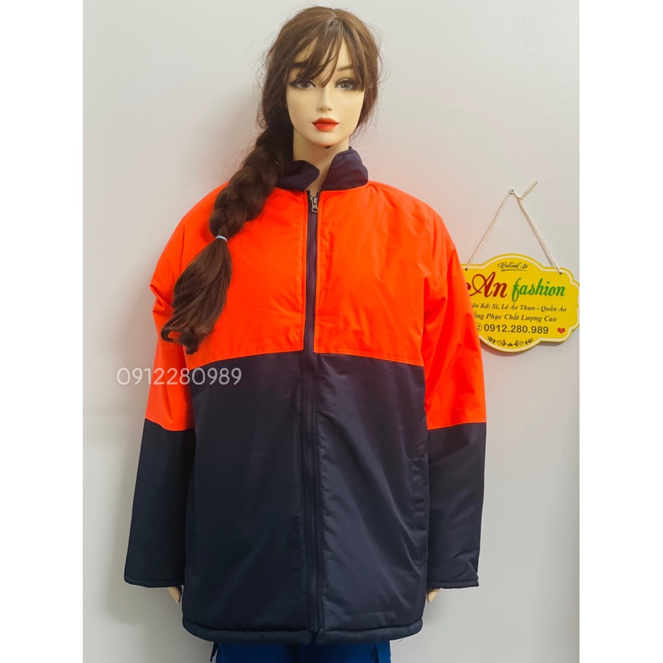 Áo bảo hộ dùng trong kho lạnh âm 35 độ có phản quang mặc siêu ấm_ Hình chụp thật