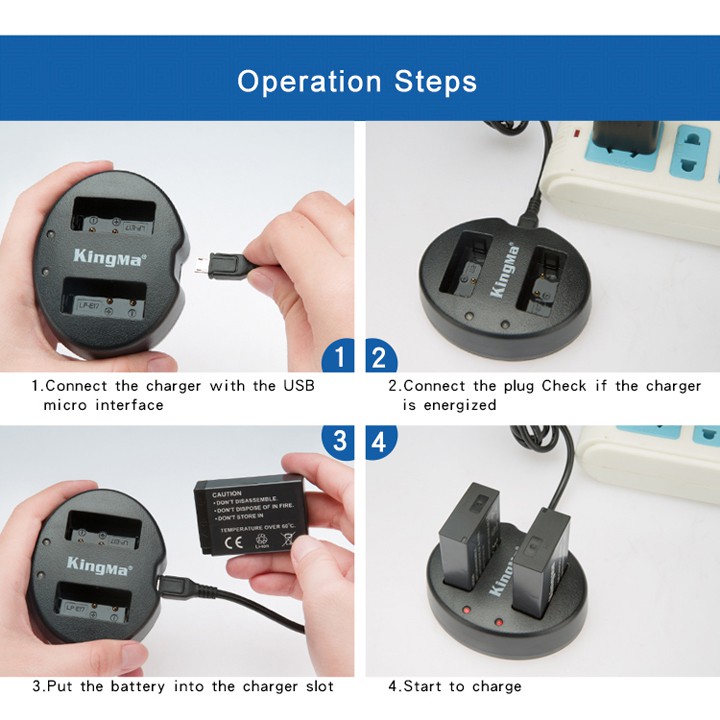 Bộ 1 pin 1 sạc đôi usb KingMa LP-E17 (tặng case pin) dùng cho Canon M3 M5 M6 M100 77D 750D 760D 800D dung lượng 1040mAh