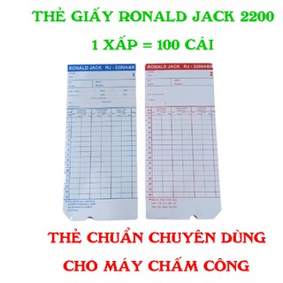 Thẻ giấy chấm công ronald jack 2200 a/n