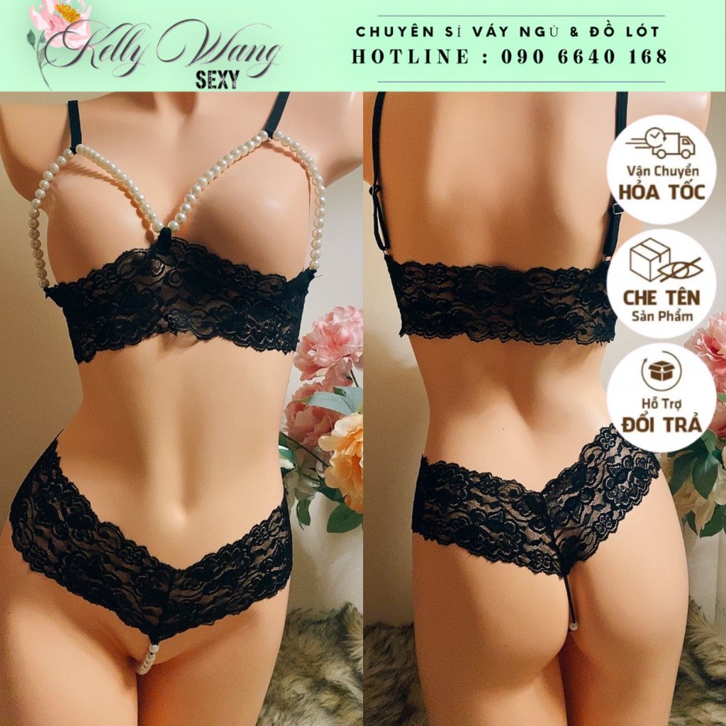 Bộ lót lọt khe không kèm dán nhũ- Quần lọt khe ren sexy - BK003 - kellywang