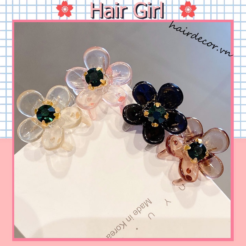 Kẹp tóc đính hoa thiết kế xinh xắn dễ thương cho nữ