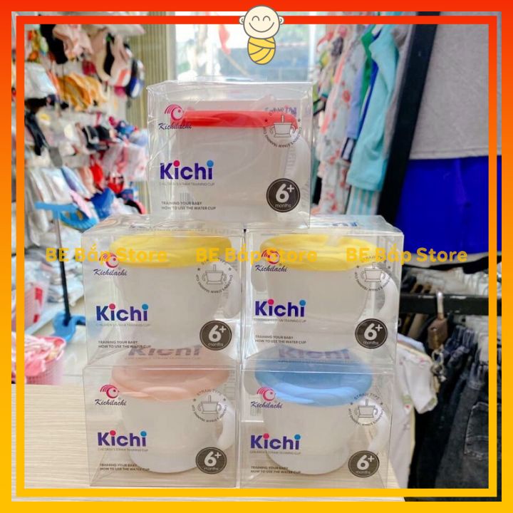 ⚡BÁN LỖ XIN ĐÁNH GIÁ 5 SAO⚡ Cốc Tập Hút Kichi Tập Uống Nước 3 Giai Đoạn Có Vạch Chia 150ml Cho Bé