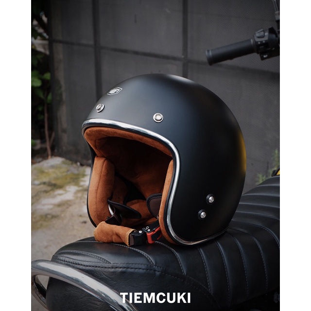 Nón bảo hiểm Kraft Helmet - Đen nhám - Vintage Motocycle