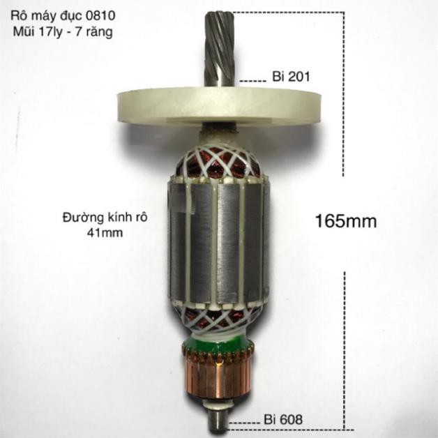 Rô To Máy Đục 0810  Máy Chạy Mũi 17mm Lõi Đồng | Rotor Thay Thế Chạy Khỏe, Bền
