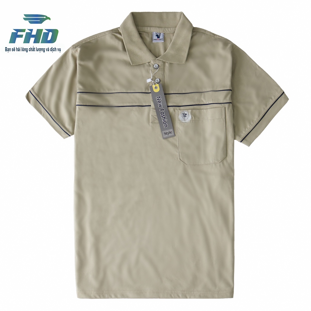 Áo thun nam trung niên cotton có cổ ngắn tay nam form trung niên chất vải dày dặn thấm hút mồ hôi nhiều màu FHDA001