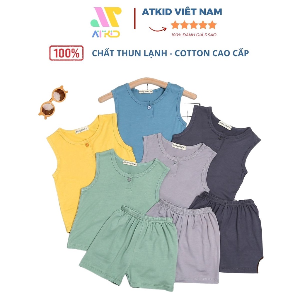 Bộ áo ba lỗ xách nách cúc giữa cho bé trái bé gái chất liệu cotton thun lạnh cao cấp AFKID Việt Nam