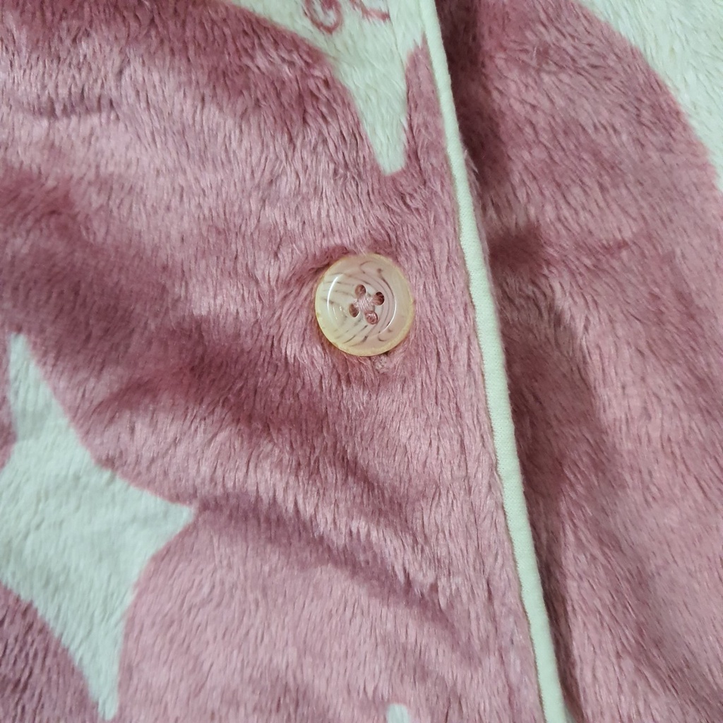 [90,110] Bộ ngủ mặc nhà dài tay thu đông băng lông hồng cho bé gái xuất Hàn