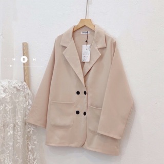 Áo khoác blazer nữ 4 khuy phong cách hàn quốc 2 túi dán chất liệu cao cấp Thiết Kế Thanh Lịch, Tinh Tế