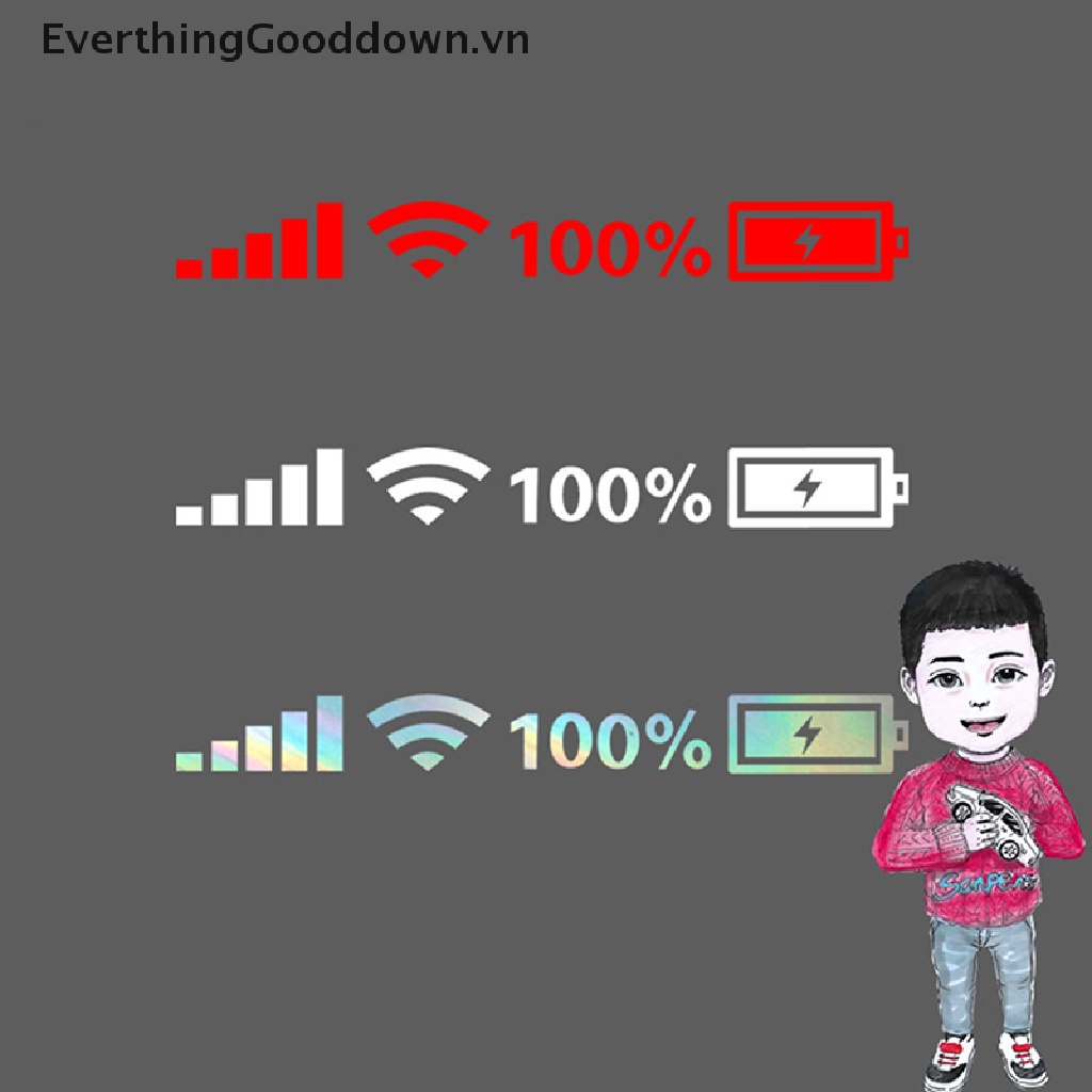 Sticker Dán Kính Chắn Gió Xe Hơi Bằng Pvc In Chữ EverthingGooddown Wifi