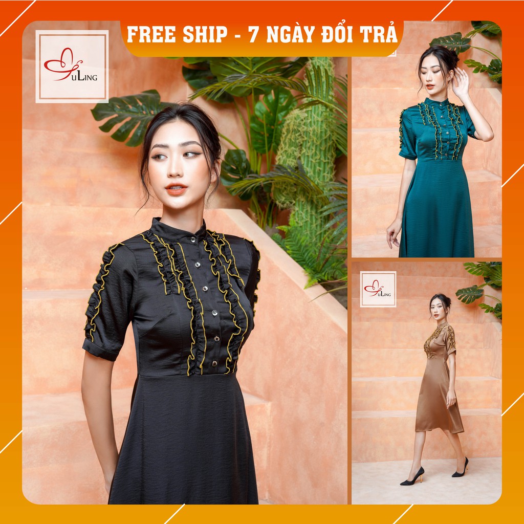 [FREESHIP - Tiền nào của nấy] Đầm/ Váy Autumn lụa Ý công sở trang trọng cực xinh tôn dáng