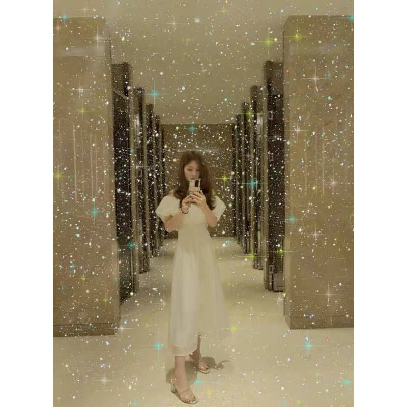 sẵn JANE'S Váy trắng trễ vai voan công chúa bèo gợn sóng ( kèm ảnh khách) J0183