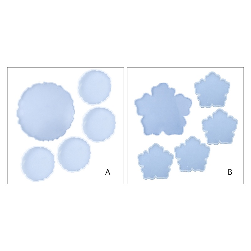 Set 5 khuôn silicone làm đế lót ly DIY tiện dụng