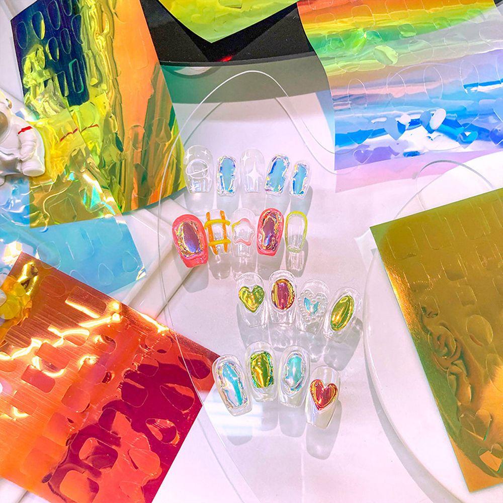 Giấy Bóng Kính Cellophane Lấp Lánh Tự Dính Trang Trí Móng Nghệ Thuật Cho Nữ