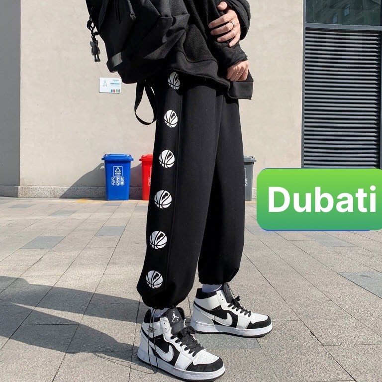 QUẦN JOGGER THỂ THAO NAM NỮ ỐNG BO HỌA TIẾT QUẢ CẦU PHONG CÁCH SÀNH ĐIỆU NEW- DUBATI FASHION