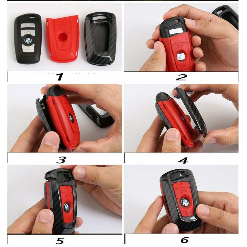 Móc Khóa Kim Loại Sợi Carbon Hình Logo Xe Hơi Ford