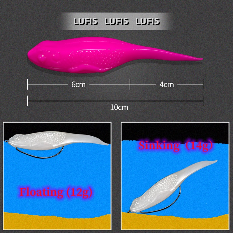 Set 6 Mồi Câu Cá Giả Hình Ếch Bằng Cao Su Mềm Kèm Móc