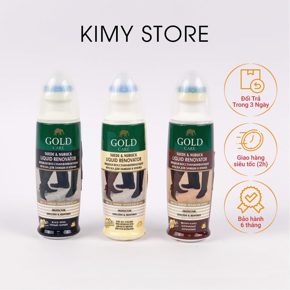 Xi đánh giày dép da lộn dạng nước - Dùng cho cả túi xách da lộn cao cấp GoldCare - Hàng nhập khẩu Thổ Nhĩ Kì