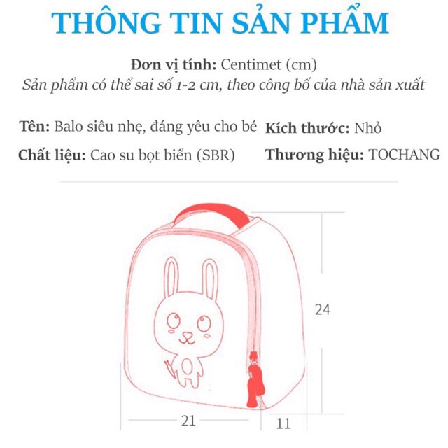 Thanh Hoá - BALO/ BA LÔ XỐP TOCHANG CHO BÉ MẦM NON, MẪU GIÁO