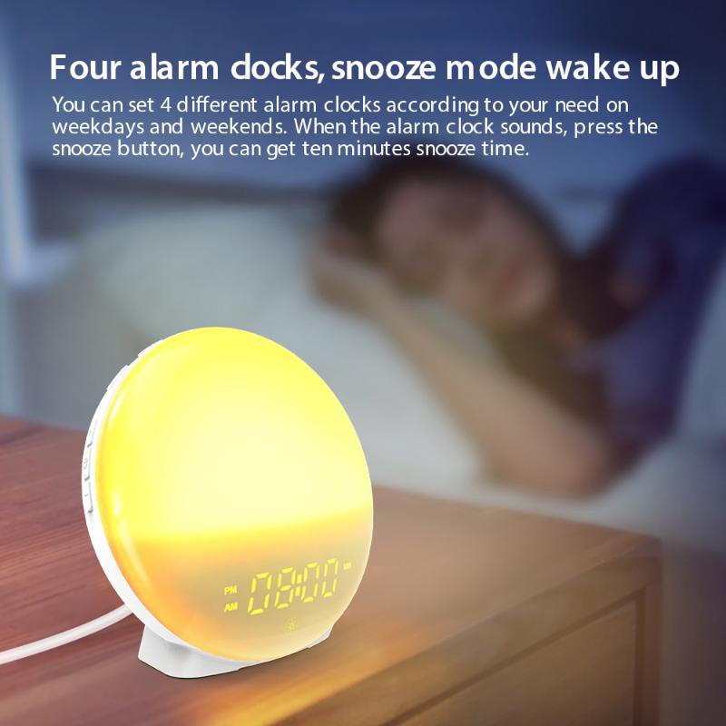 Colorful Led Wake-up Alarm Light, Sunrise And Sunset Charging Room Night Light Atmosphere To Simulate Nature