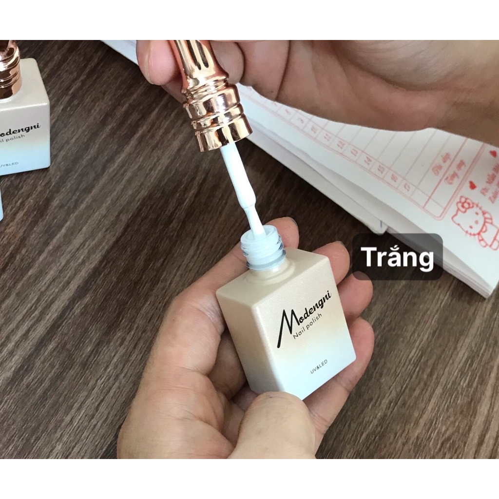 sơn Gel Modengni trắng, trắng sữa, đen, ánh trai vàng 15ml