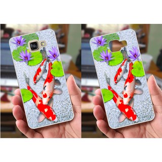 Ốp lưng Samsung A7 (2017) (dẻo viền trắng trong) - Hình Chim Công, Cá Chép, Cò