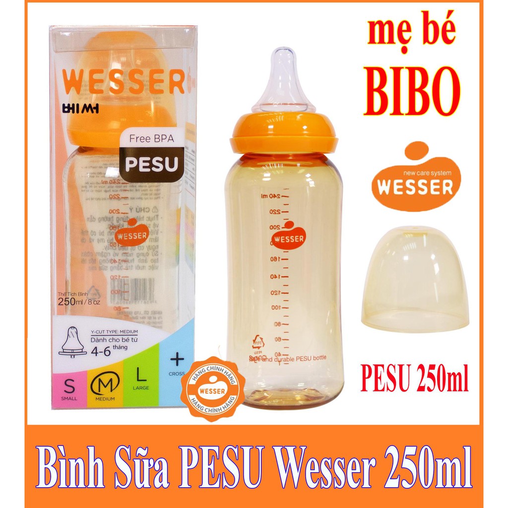 BÌNH SỮA WESSER CỔ HẸP CAO CẤP PPSU