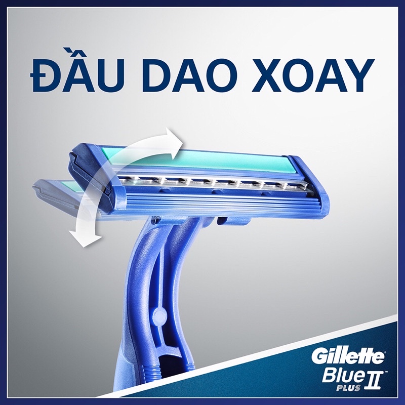 [GILLETTE] Dao cạo râu Gillette Blue II Plus Cán xanh