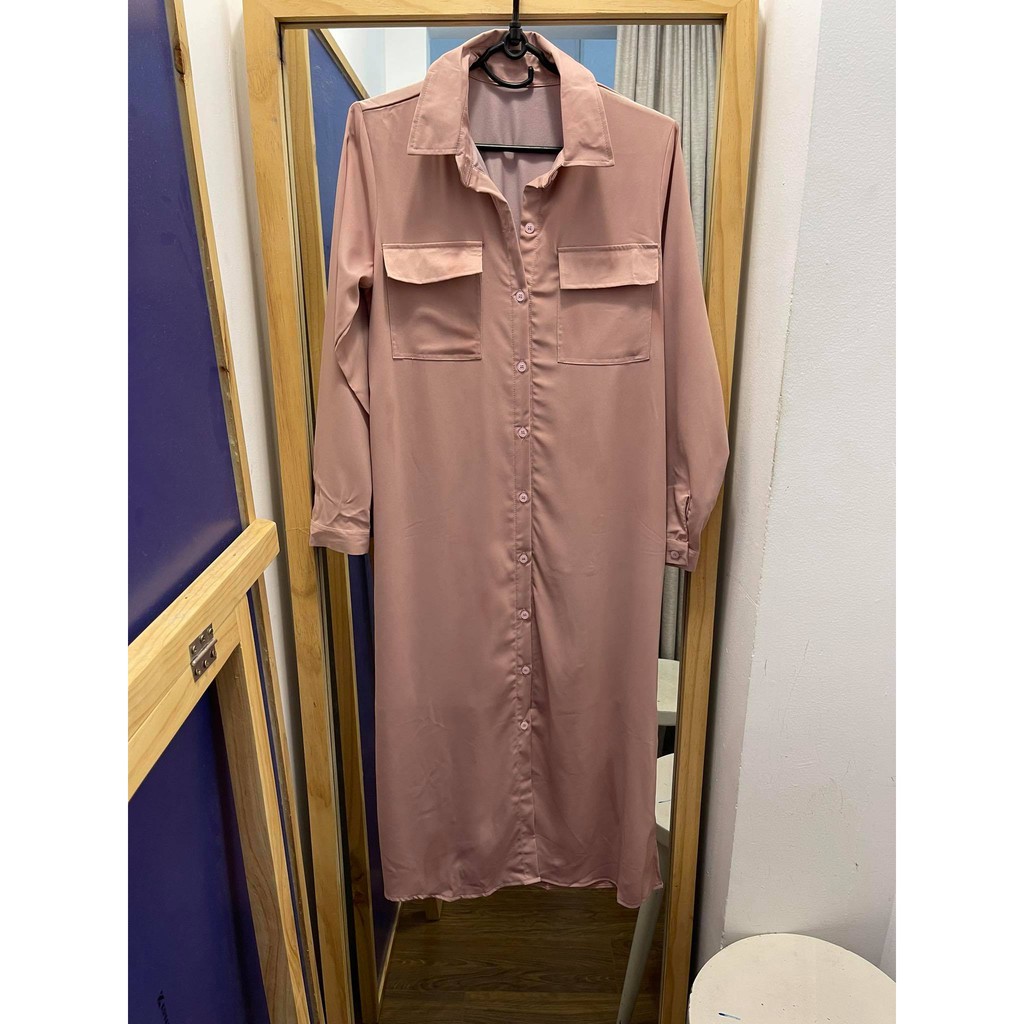 Miju Dress - Đầm sơ mi 2 túi tay dài