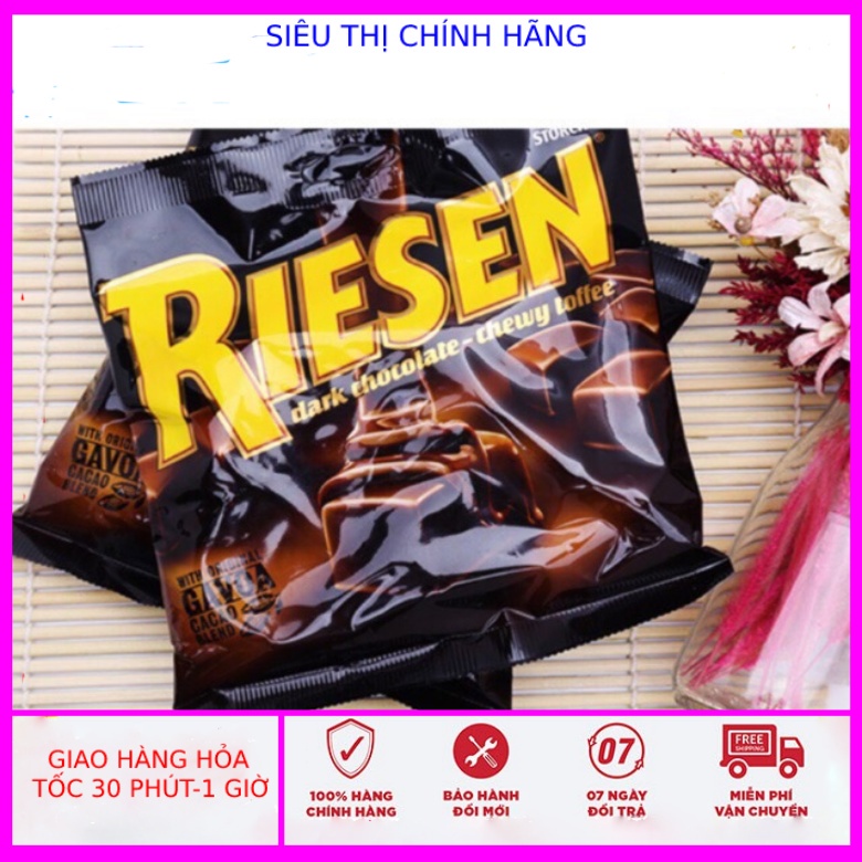 Kẹo sô cô la đen nhân mềm chewy toffee hiệu Riesen