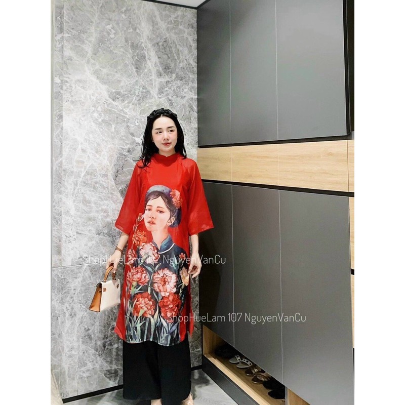 Áo dài 2 lớp dáng suông